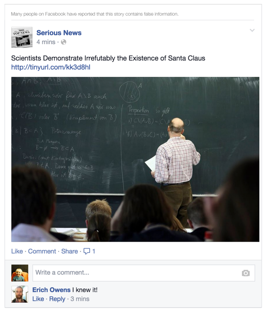 News Feed - Fewer Hoaxes - Example
