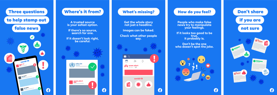 Images of campaign to help people spot false news - English version