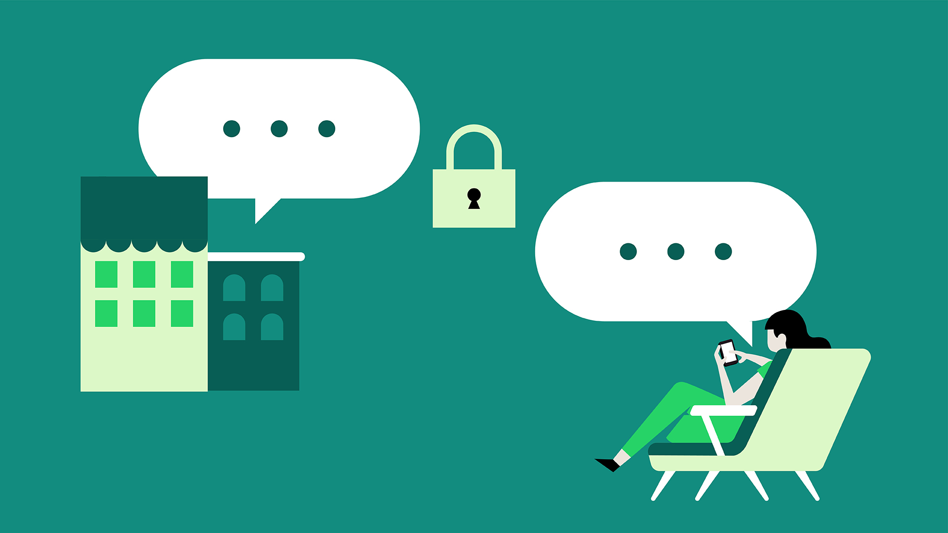 Illustration showing WhatsApp Business Messaging Using Facebook's Secure Hosting