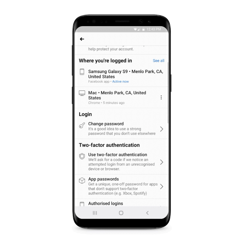 Security keys product demo gif