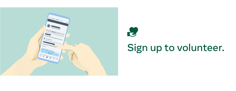 'Sign up to volunteer' illustration