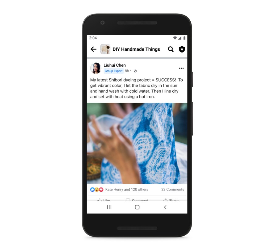 Screenshot of Facebook Group Expert