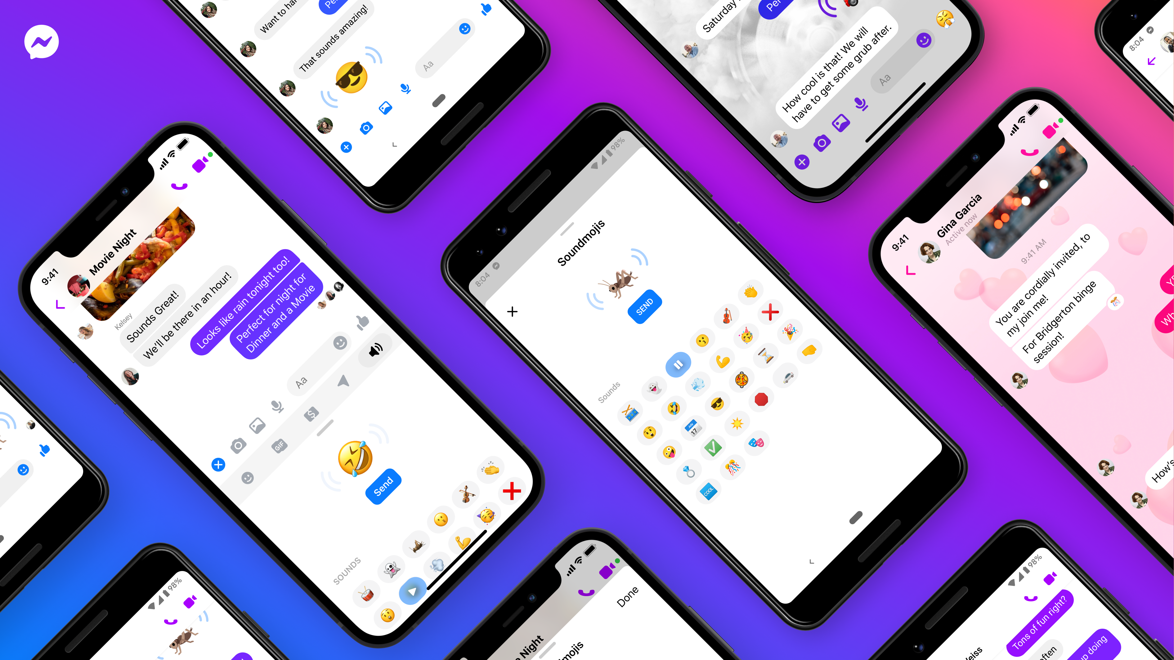 Screenshots of Messenger Soundmojis