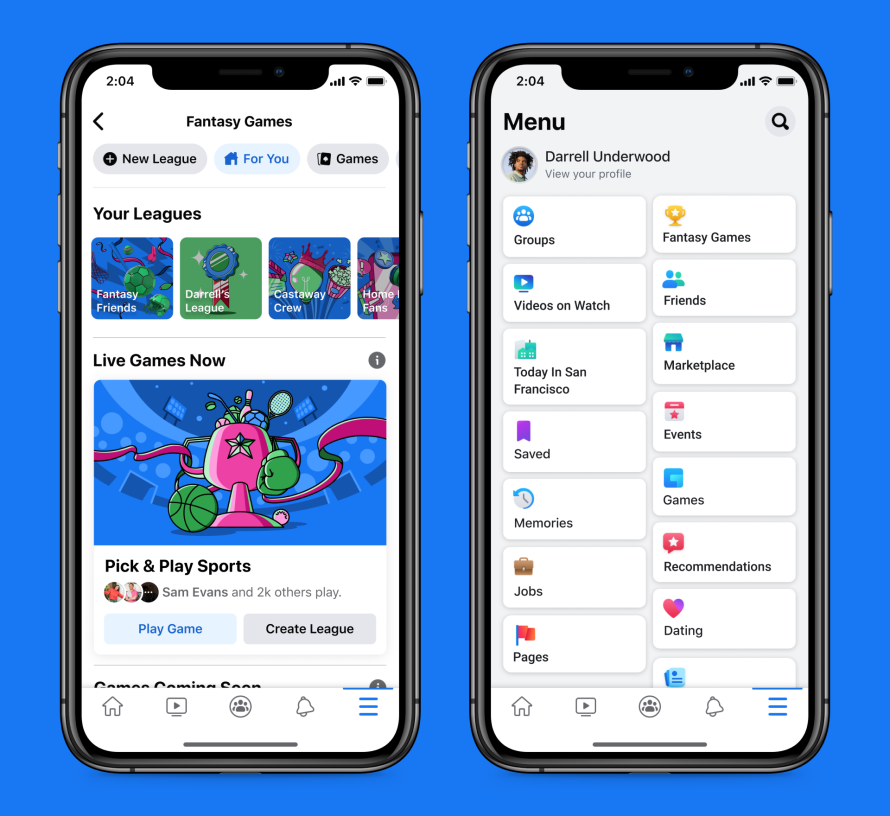 Screenshot of Facebook Fantasy Games