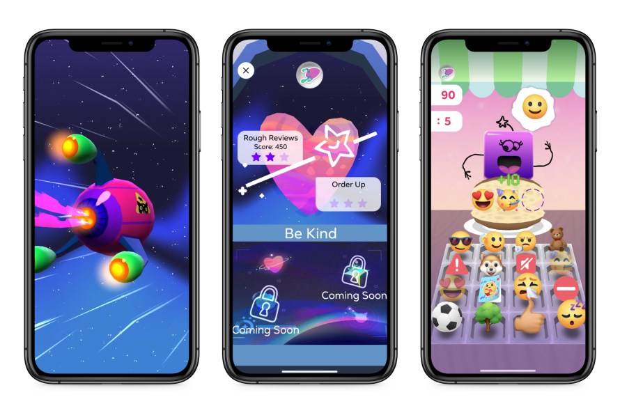 Product mocks of Pledge Planets on Messenger Kids