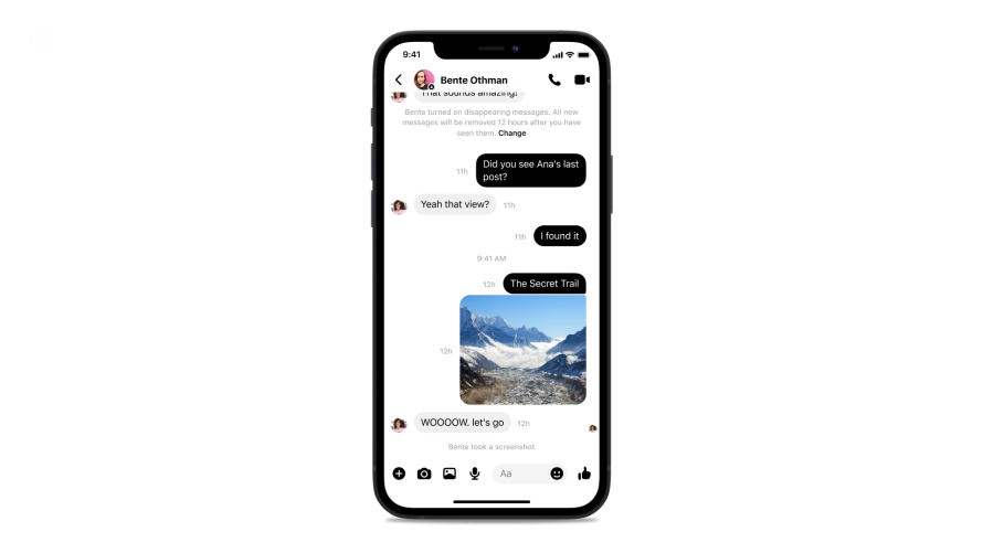 Product mock of screenshot notifications