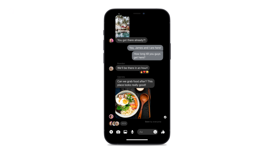 Product mock of typing indicators