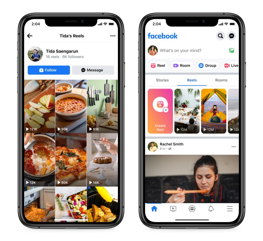 Screenshot of Facebook Reels