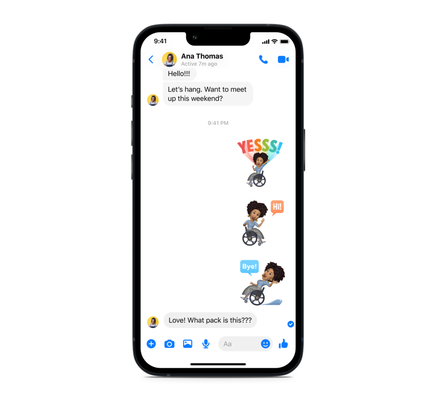 Product mock of accessibility features of Avatars