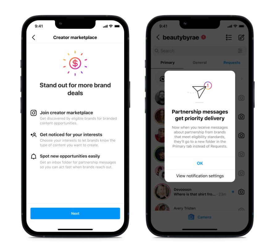 Product mock of Creator Marketplace