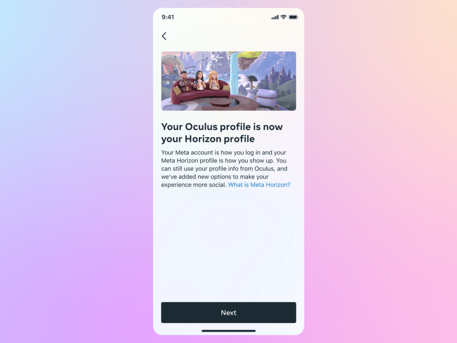 Screenshot image of Horizon profile page
