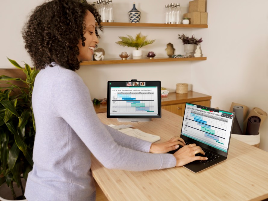 Image of woman using Meta Portal Companion App