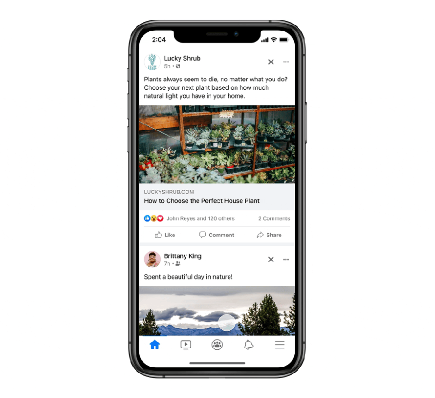 A GIF showing the process to show more or show less of something in Facebook Feed.