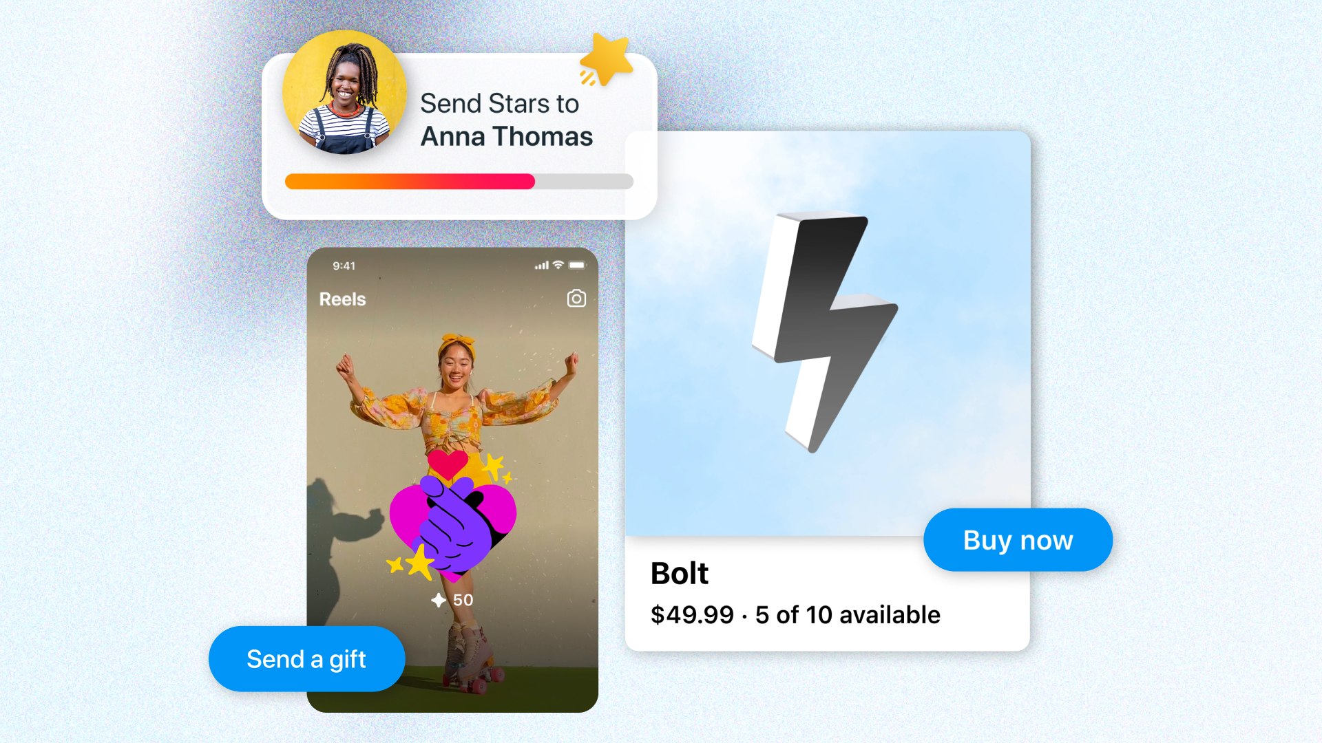 Graphic depicting product updates for creators