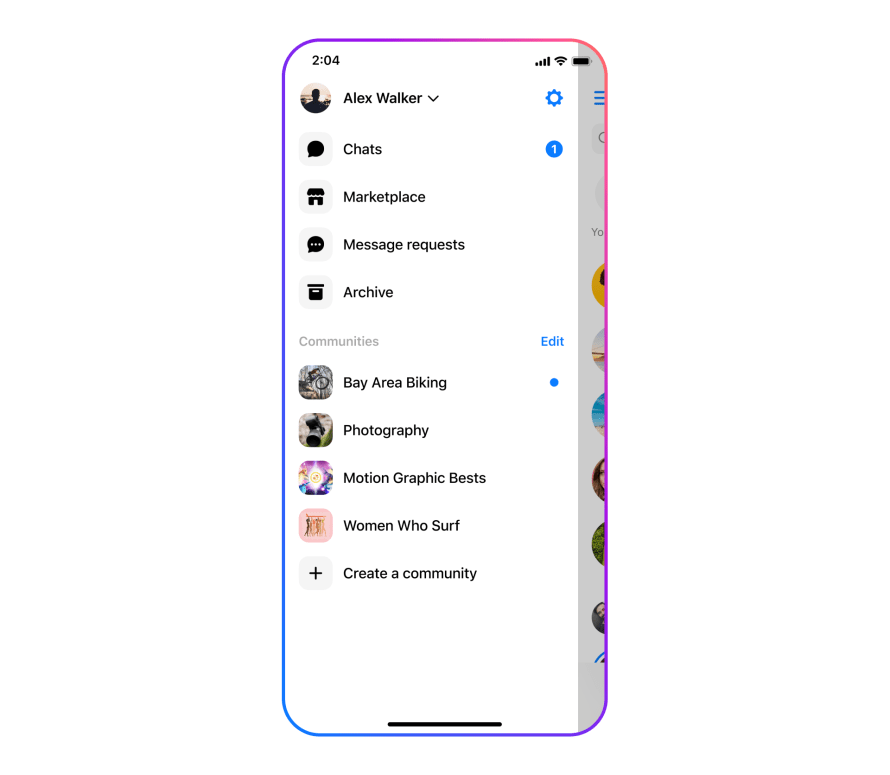 Image showing the user interface of creating a community.
