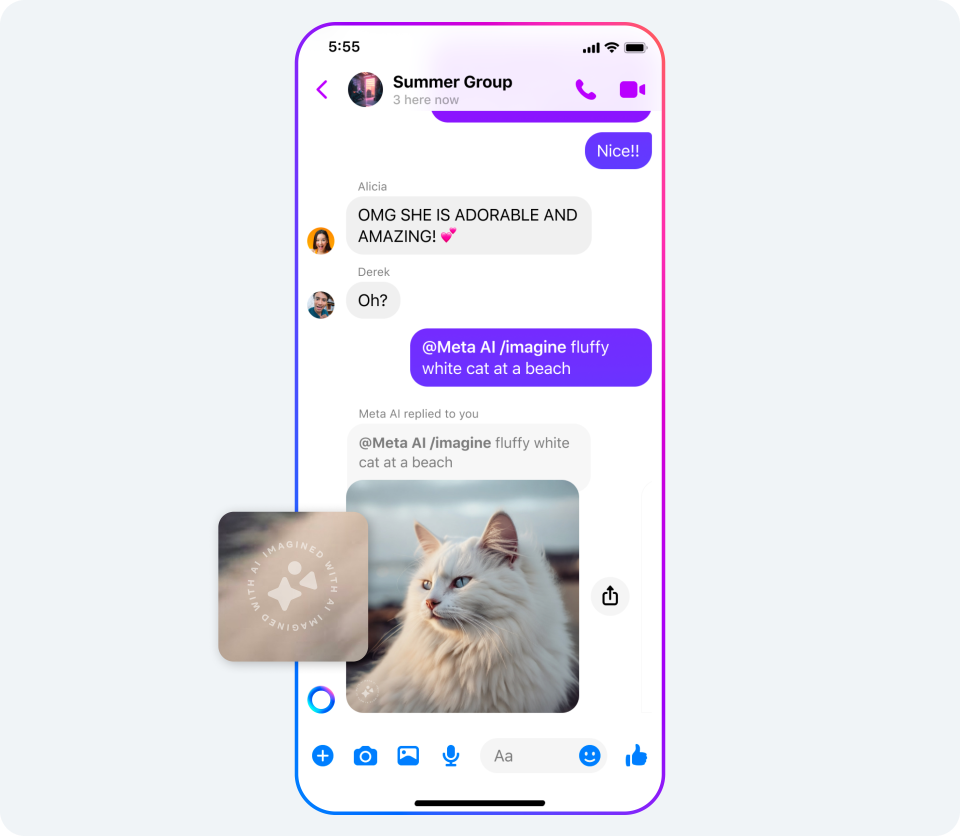 Image showing label on AI-generated content