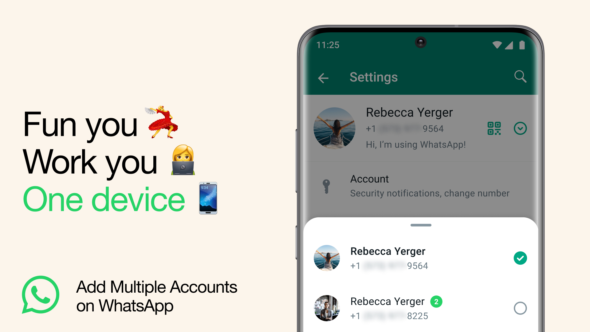 Image showing 2 WhatsApp accounts on one phone