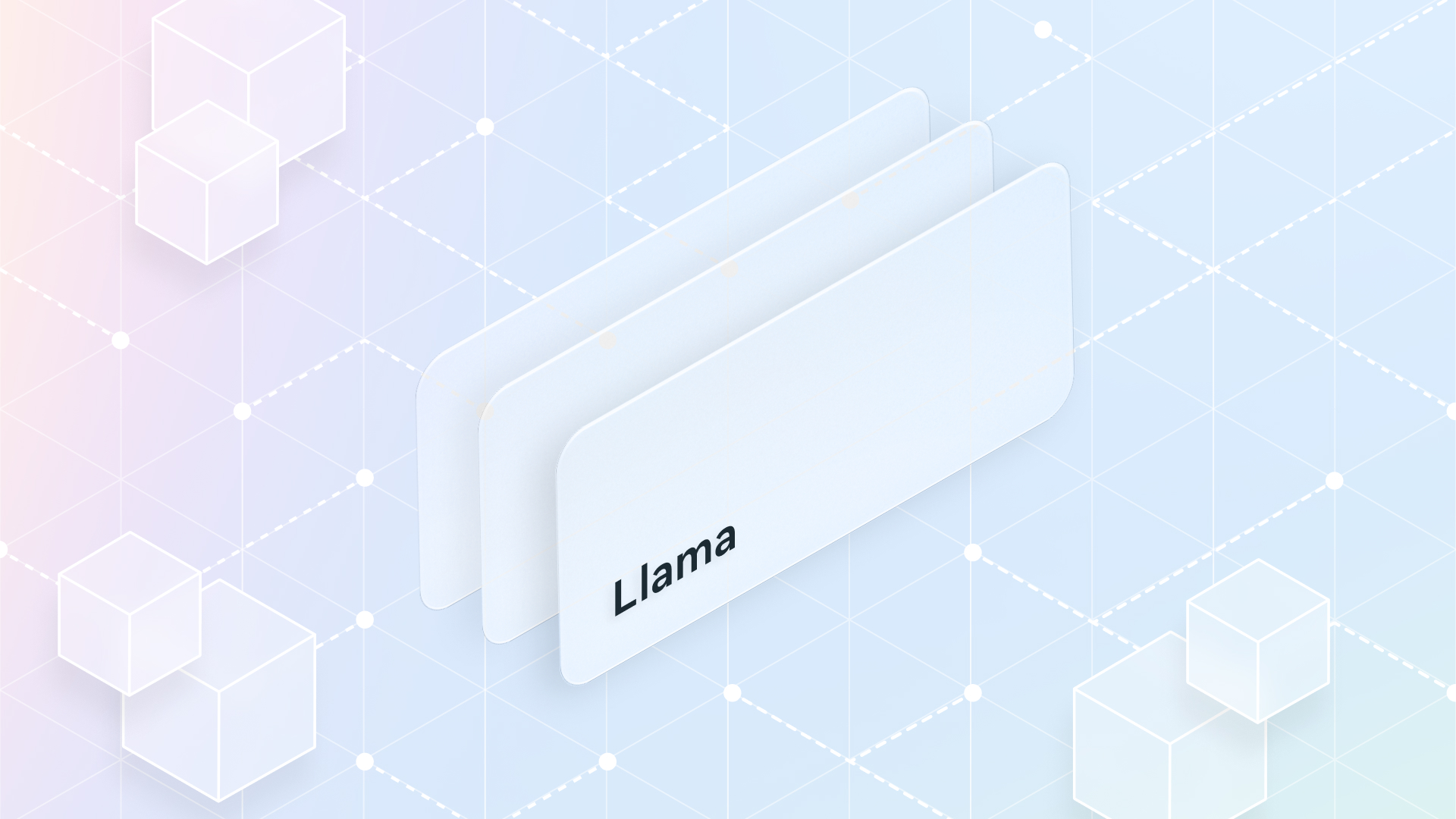 Illustration with the word Llama on a title card