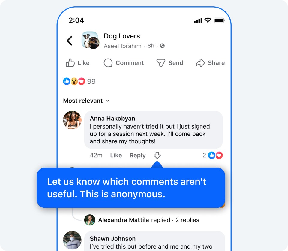 Denoting comments that aren't useful or seem spammy