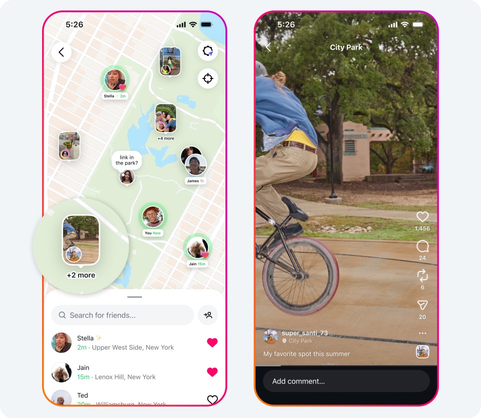 Content on the Instagram map
